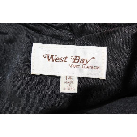 Vintage West Bay Sport Leathers Midi Skirt black leather high waist pockets 14 - Picture 3 of 11